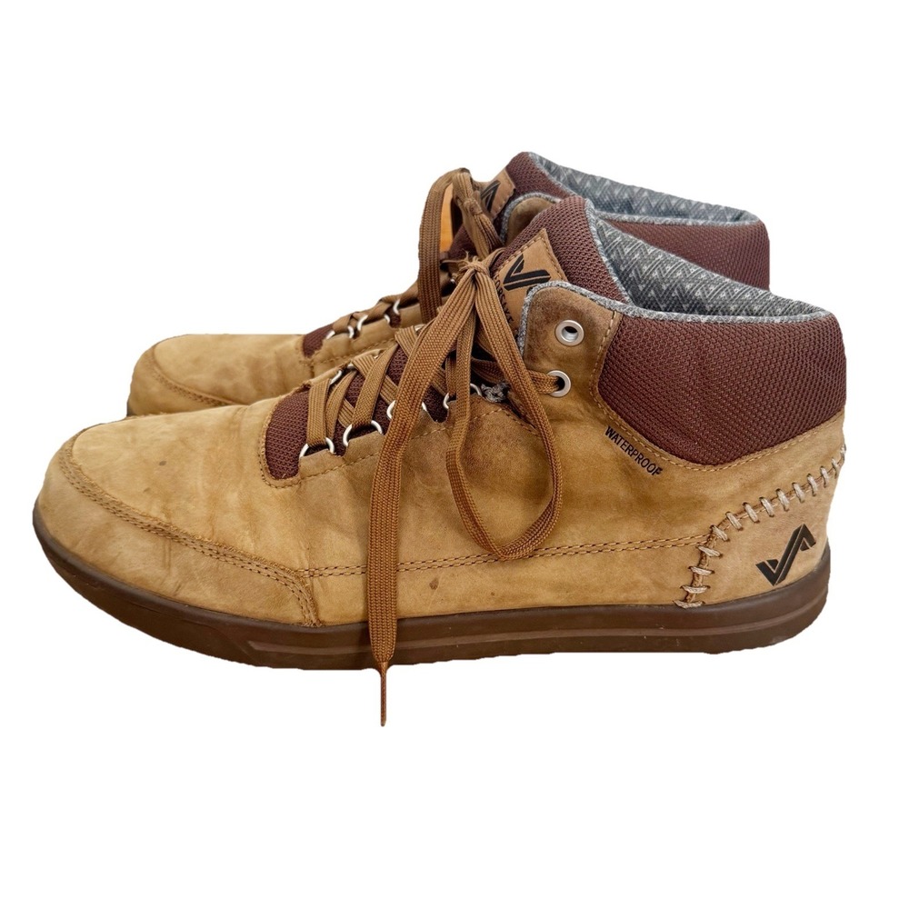 Forsake Phil Mid Waterproof Sneakers Boots Men Sz 9.5 Brown Shoes Leather Walnut